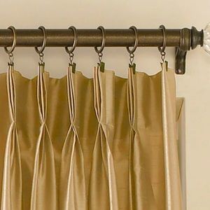 Peri Home Pleated Gold Drapes / Curtains — great for Tall Windows!